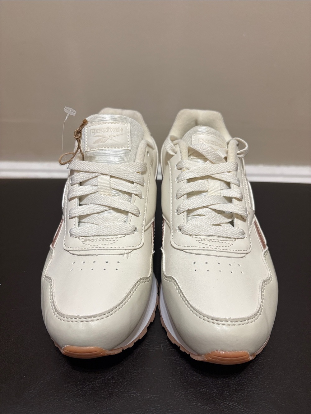Reebok Woman Cream and Tan Accent Sneakers